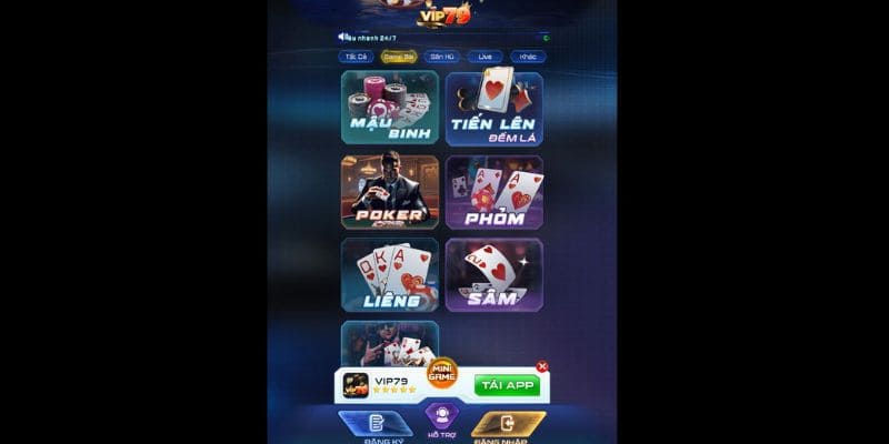 Nhà cái game bài đổi thưởng vip79