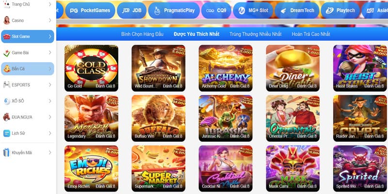 Quay hũ đổi thưởng tại nhà cái 8xbet